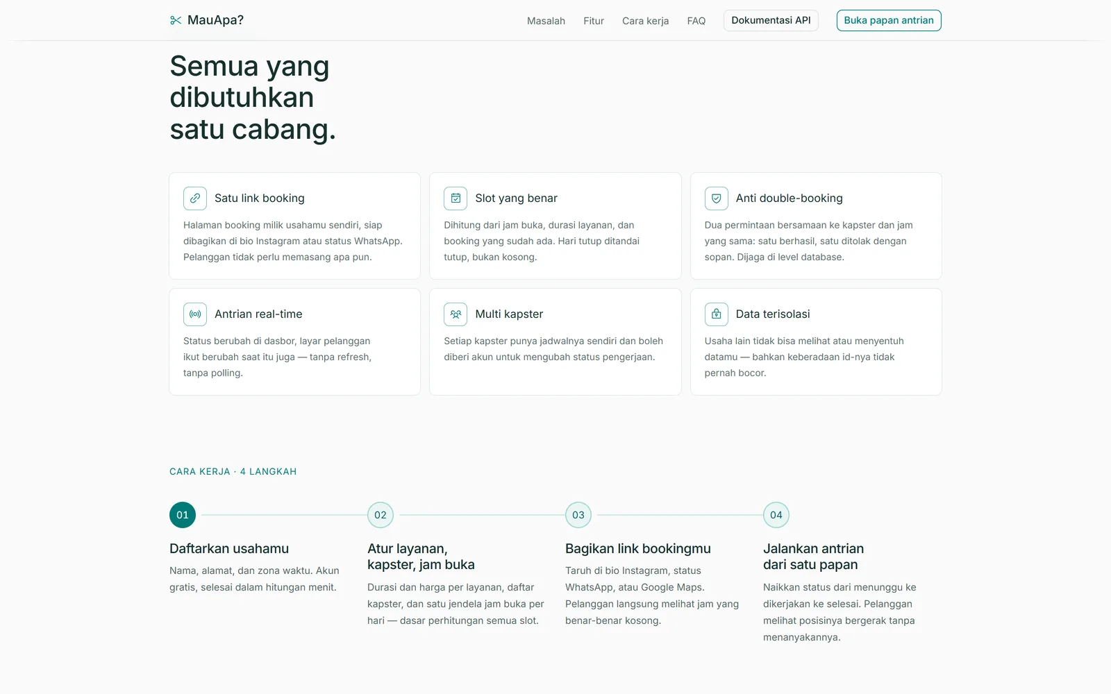 Feature overview and the four-step setup flow